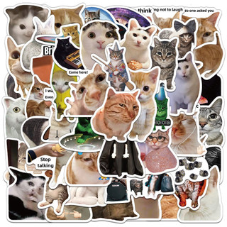 Set 10/20/50 cái sticker chống nước MÈO UIA MÈO MEME NGẠC NHIÊN KHÓC HỀ CHÚA DỄ THƯƠNG HÀI HƯỚC dán mũ bảo hiểm laptop