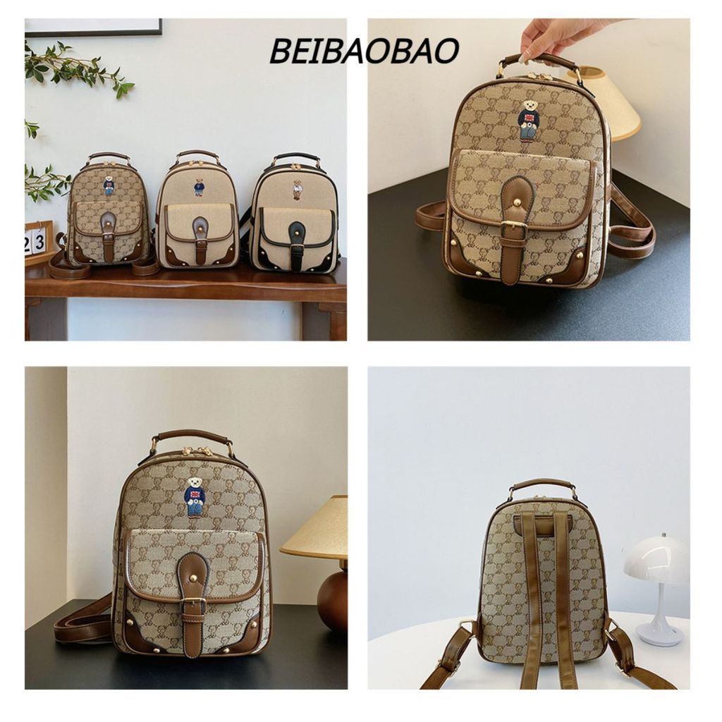 Balo Beibaobao nữ thời trang gấu thêu hàng quảng châu cao cấp chính hãng 8391