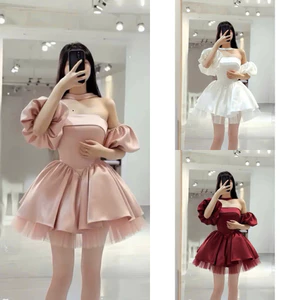 Đầm thời trang Nữ chuẩn hotgirl chất tapta xịn cúp ngực kèm tay tháo rời hiện đại chiết eo váy ngắn xòe bồng bềnh