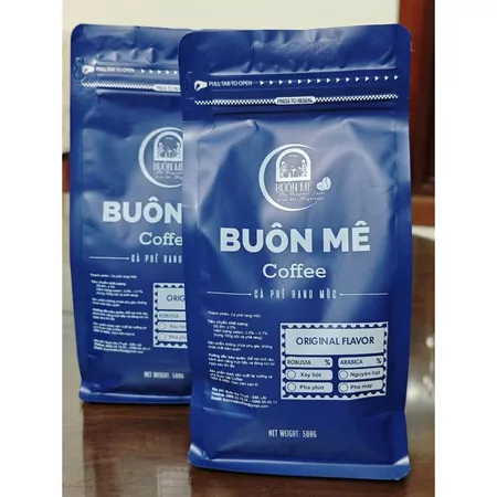 Túi 500g Cà Phê Rang Mộc Đủ thành phần Robusta & Arabica Pha Phin, Pha Máy, Nguyên Hạt