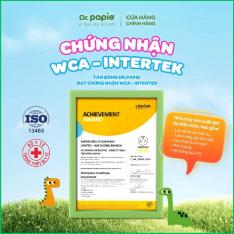 Tăm bông thân giấy Dr.Papie đầu bông xoắn dẹt 100% cotton mềm mại, an toàn, vệ sinh cho bé hằng ngày (200c/hộp)