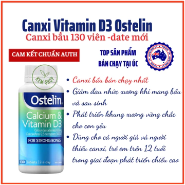 [Kemshop] [Cam Kết Hàng Auth] Canxi bầu Ostelin Calcium & Vitamin d3 bổ sung Canxi, D3 cho bà bầu, mẹ cho con bú