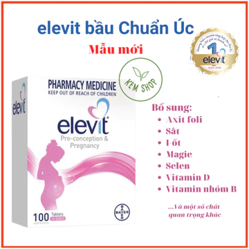 [Kemshop] [Cam kết Chính hãng] Elevit bầu - Vitamin Tổng Hợp cho bà Bầu 30 viên /100 viên mẫu mới date mới, giúp mẹ khỏe