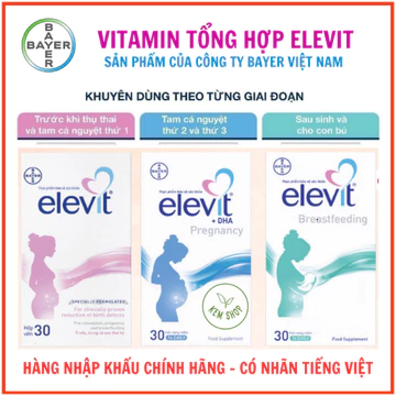 [Kemshop] [NHẬP KHẨU] Vitamin tổng hợp Elevit bầu, Elevit DHA Pregnancy, Elevit Breastfeeding cho phụ nữ mang bầu và sau