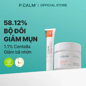 Set Toner Pad 60 miếng và Kem chấm mụn Centella Spot 15ml P.CALM, HỖ TRỢ GIẢM MỤN