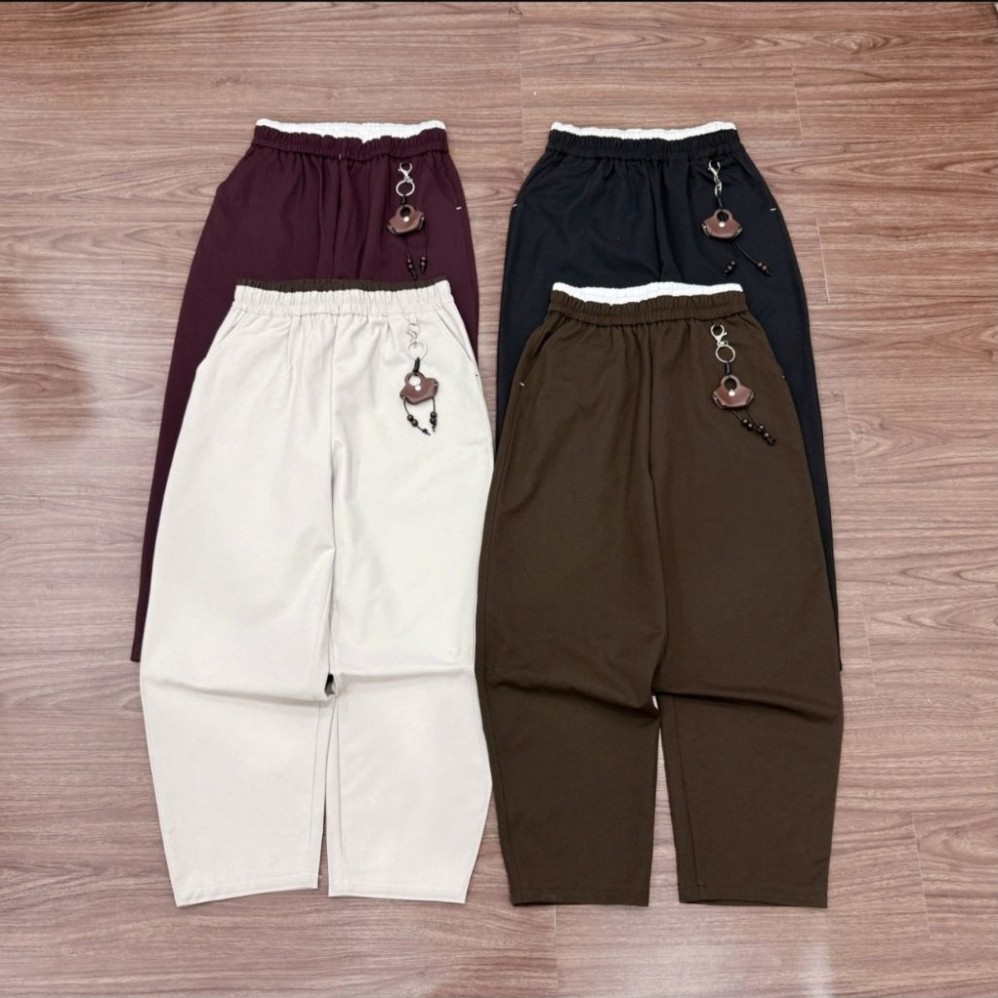 Quần Baggy Kèm móc Túi chất liệu kaki Nhật 42-70kg cho nữ