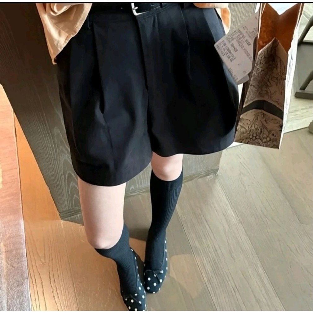 Quần Short Không Kèm Đai chất kaki Không nhăn cạp khóa Cho Nữ