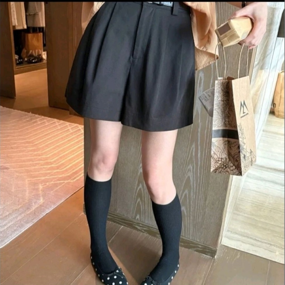 Quần Short Không Kèm Đai chất kaki Không nhăn cạp khóa Cho Nữ