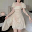 Đầm Váy Phi Lụa Bóng Sang Trọng 2 Màu Trắng Nude Và Nâu Dự Tiệc