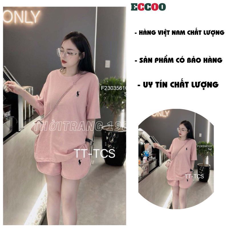 Sét Áo Thun Thêu ngựa + Kèm Quần Đùi Chất Poly Mềm Đủ Size S,M,L,XL