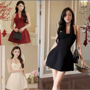Đầm Tiệc Cúp Ngực Nơ Lưới