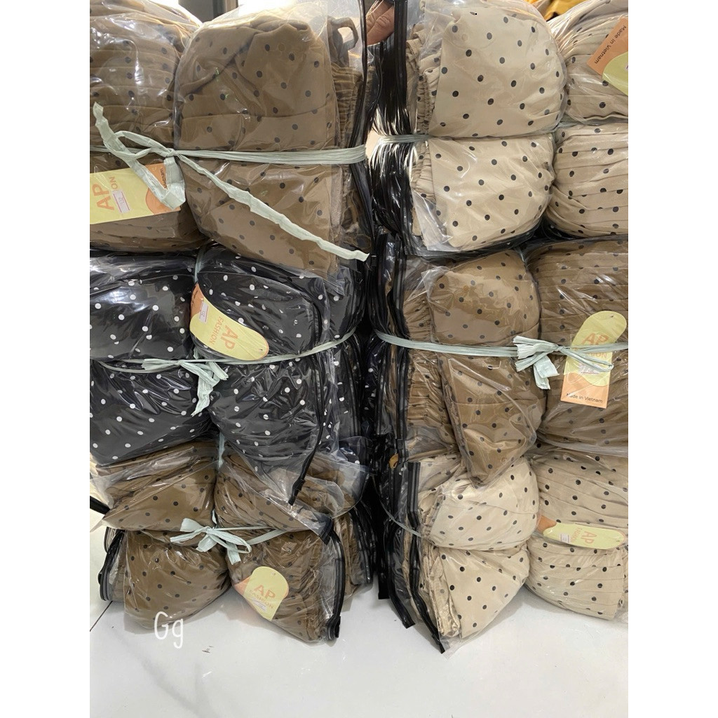 SET BỘ QUẦN SUÔNG ÁO 2 DÂY BÍ CHẤM BI