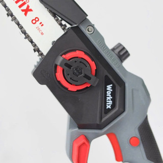 Cưa xích 8inch dùng pin WORKFIX WF-CS08BL, Tốc độ khủng 46000v.p, Không chổi than - Tra nhớt tự động
