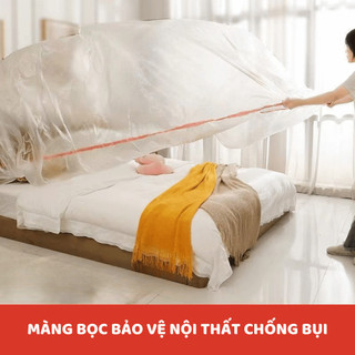 Bạt Nilong Che Bụi, Màng Bọc Nội Thất Giường Tủ Chống Bụi Chống Nước Bảo Vệ Đồ Đạc Gia Đình Đủ Size Ngói- BNT03