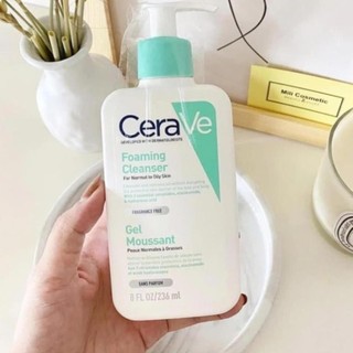 Sữa rửa mặt CeraVe giúp làm sạch sâu dành cho da dầu da khô da nhảy cảm CeraVe Foaming Cleanser 236ML