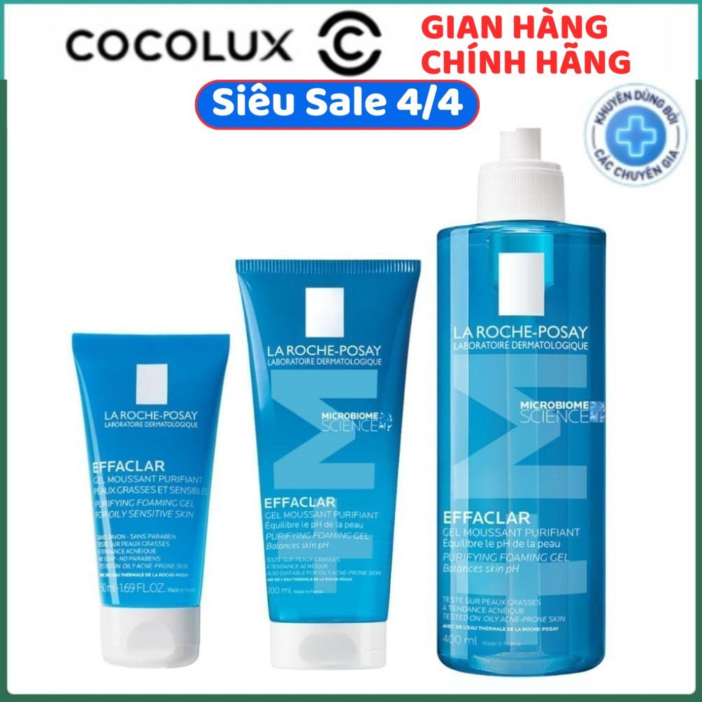 Sữa rửa mặt La Roche-Posay Effaclar 400ml cho da dầu, mụn, nhạy cảm chinh hãng