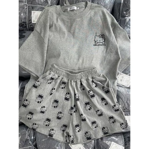 Sét Bộ Đùi Nữ Mặc Nhà In hoạ Tiết Mèo Hello Kitty Basic Xinh Xắn Đáng Yêu