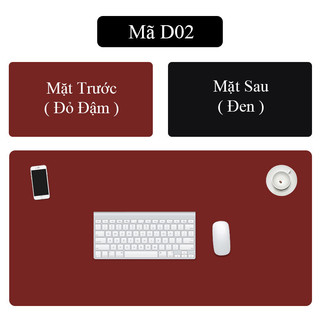 DeskPad Da PU 2 Mặt Cỡ Lớn Màu Đen/Đỏ Đậm  - Chống Nước - Chống Trầy - Dễ Vệ Sinh