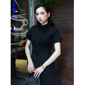 Jolly Studio - Đầm ngắn chất vải xược ý cao cấp phong cách công sở D011 xinh đẹp, sang trọng