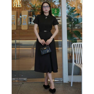 Jolly Studio - Đầm nữ dáng dài công sở D07 Xược Ý cao cấp kèm dây đai