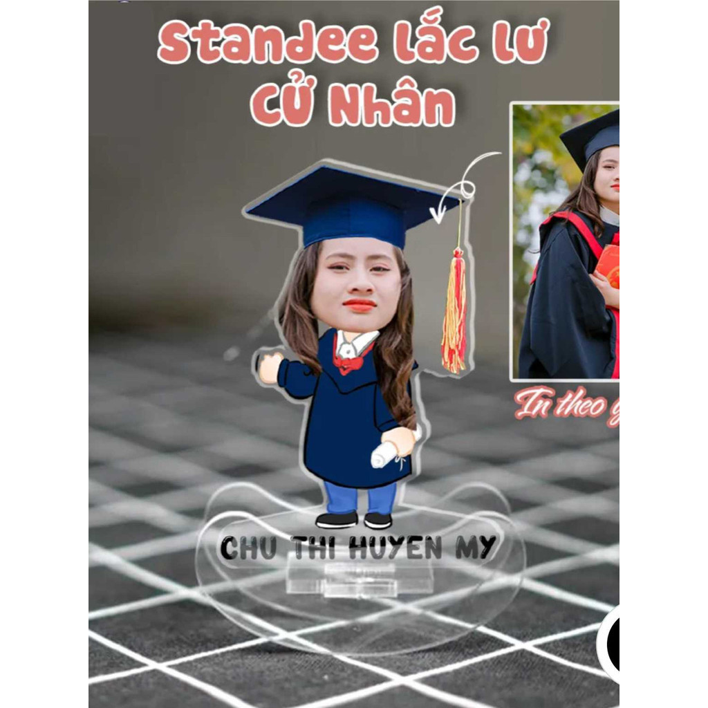 Standee lắc lư lật đật Cử Nhân In Theo Yêu Cầu Quà Tặng Cho Học Sinh Chibi Cute