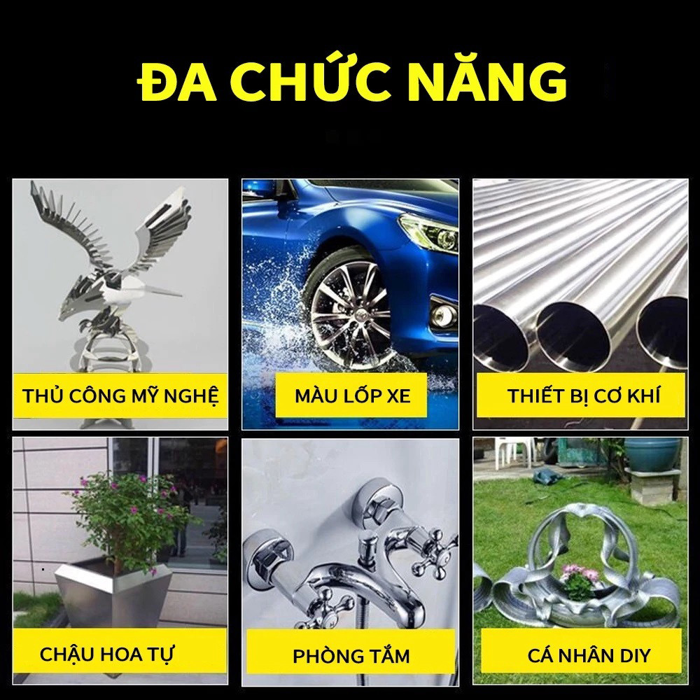Chrome mạ kim loại thép không gỉ 350ml đặc biệt phun sơn siêu sáng bóng phun kim loại xe thang thép không gỉ