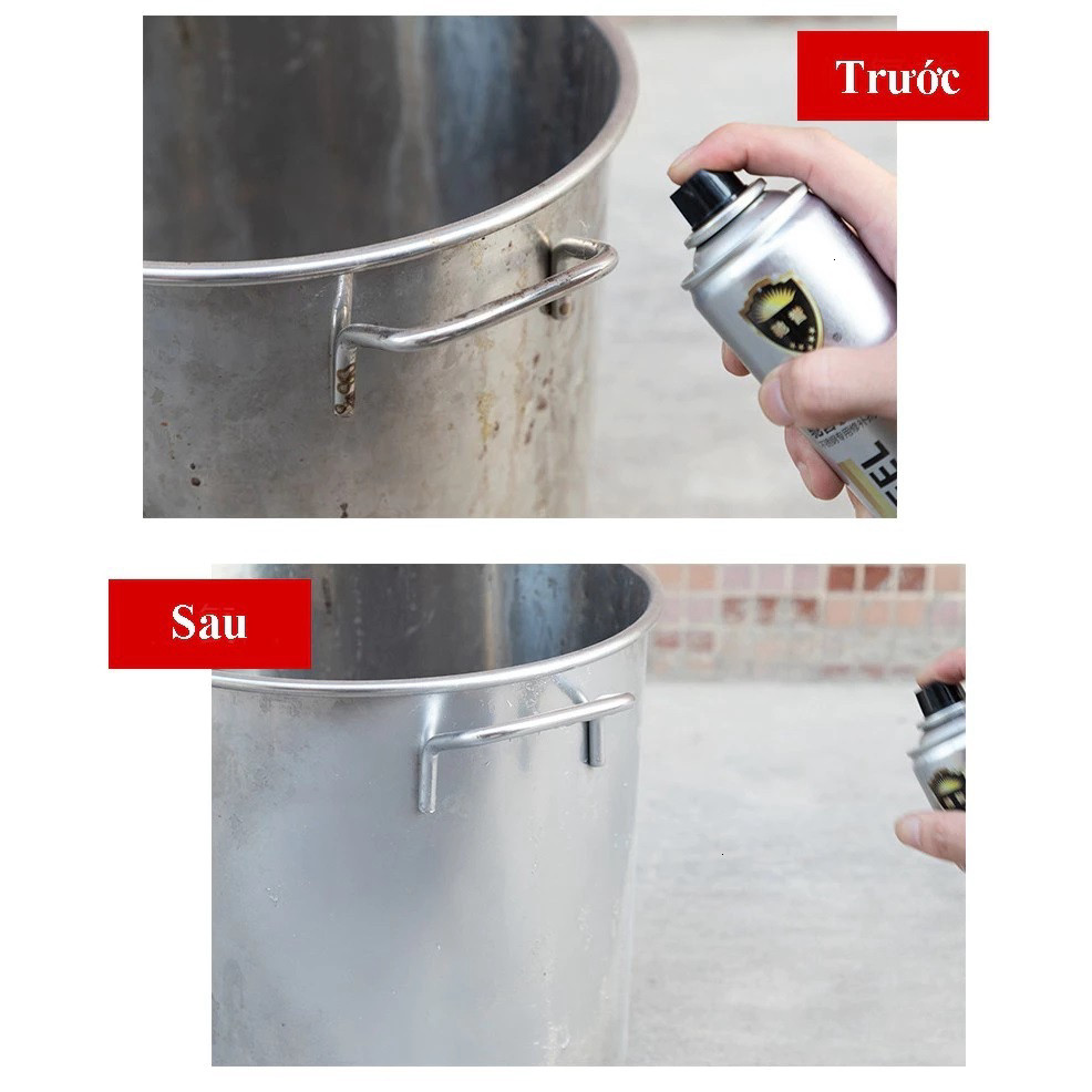 Chrome mạ kim loại thép không gỉ 350ml đặc biệt phun sơn siêu sáng bóng phun kim loại xe thang thép không gỉ
