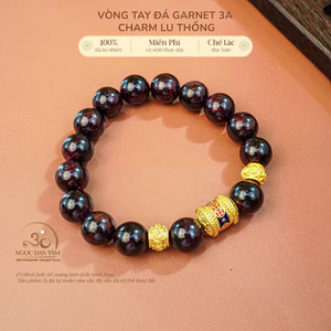 Hoả tốc - Ngọc Đan Tâm - Vòng Tay Đá Garnet 10mm 3A Phối Charm Lu Thống - Mệnh Hoả & Mệnh Thổ