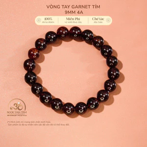 Hoả tốc - Ngọc Đan Tâm - Vòng Tay Đá Garnet Tím 9mm 4A - Mệnh Hoả & Mệnh Thổ