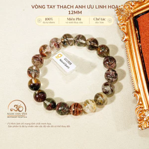 Hoả tốc - Ngọc Đan Tâm - Vòng Tay Thạch Anh Ưu Linh Hoa 12mm - Đa Mệnh