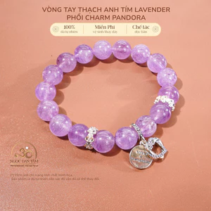 Hoả tốc - Ngọc Đan Tâm - Vòng Tay Song Tâm (Thạch Anh Tím Lavender 10mm 5A Phối Charm) - Mệnh Hoả & Mệnh Thổ