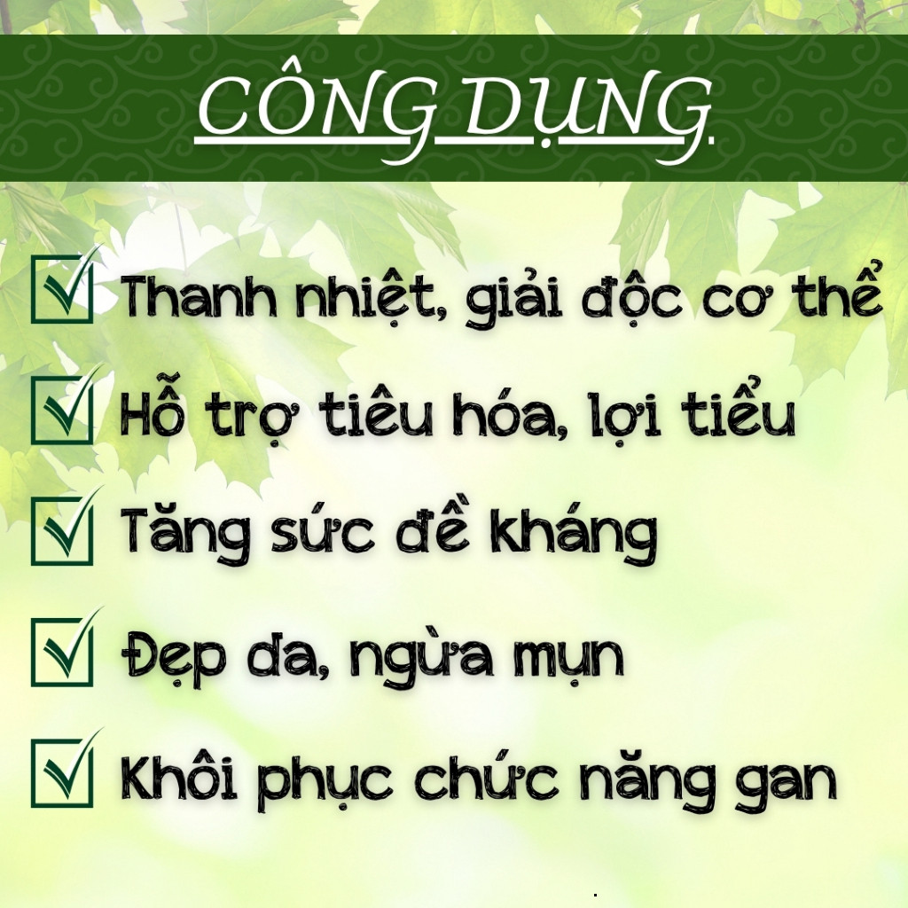 Hòa Bình Organic- Trà Diếp Cá,Rau Má. Giải độc gan,thanh nhiệt,tăng cường chức năng gan.Bịch 50 túi