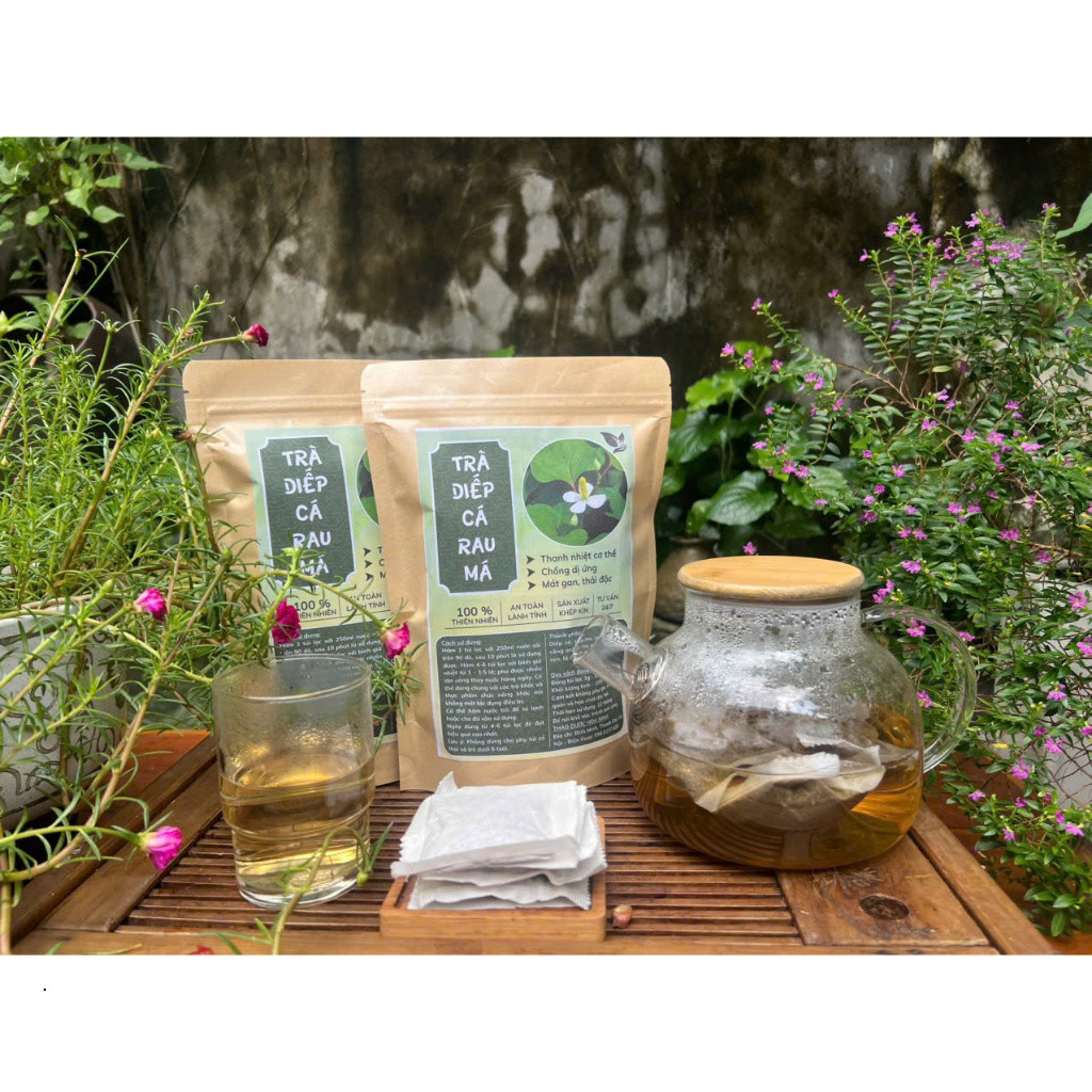 Hòa Bình Organic- Trà Diếp Cá,Rau Má. Giải độc gan,thanh nhiệt,tăng cường chức năng gan.Bịch 50 túi