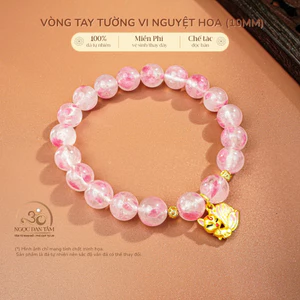Hoả tốc - Ngọc Đan Tâm - Vòng Tay Tường Vi Nguyệt Hoa 10mm 5A Phối Charm Cửu Vỹ Hồ - Mệnh Hoả & Mệnh Thổ