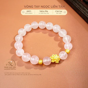 Hoả tốc - Ngọc Đan Tâm - Vòng Tay Ngọc Liên Tâm (Thạch Anh Hồng 10mm 4A) - Mệnh Hỏa & Mệnh Thổ