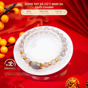 Hoả tốc - Ngọc Đan Tâm - Vòng Tay Xà Cừ 7-8mm 5A Phối Charm - Mệnh Kim & Mệnh Thuỷ