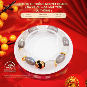 Hoả tốc - Vòng Tay Lục Tự Lu Thống Nguyệt Quang (Đá Xà Cừ + Đá Mặt Trời Lu Thống) - Mệnh Kim & Mệnh Thuỷ