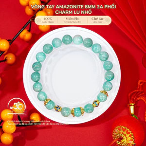 Hoả tốc - Ngọc Đan Tâm - Vòng Tay Amazonite 8mm 2A Phối Charm Lu Nhỏ - Mệnh Thuỷ & Mệnh Mộc