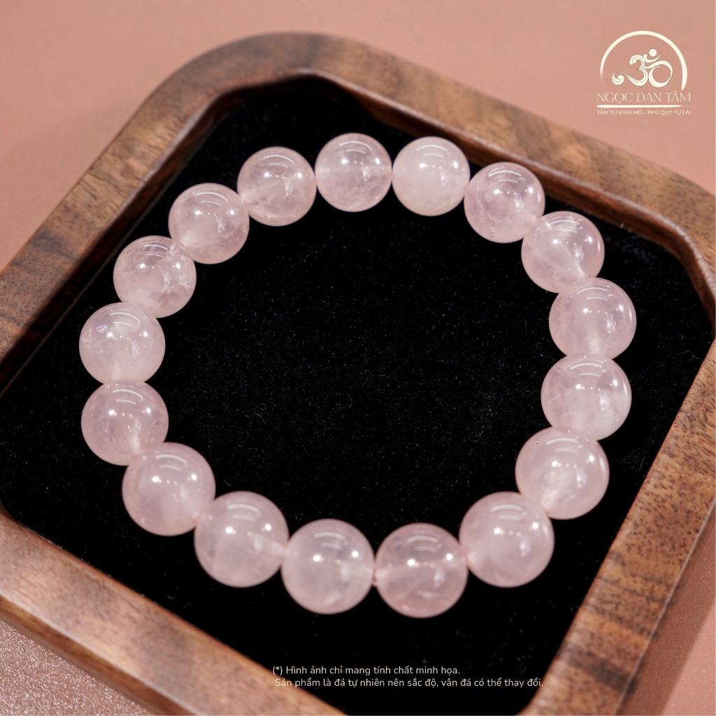 Hoả tốc -  Ngọc Đan Tâm - Vòng Tay Phong Thủy Đá Thạch Anh Hồng 10mm 4A - Mệnh Hỏa, Mệnh Thổ