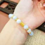 Hoả tốc - Ngọc Đan Tâm | Vòng Tay Mã Não Xanh Lace 8mm 3A Phối Charm Trụ Chú Omani - Mệnh Thủy, Mộc