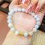 Hoả tốc - Ngọc Đan Tâm | Vòng Tay Mã Não Xanh Lace 8mm 3A Phối Charm Trụ Chú Omani - Mệnh Thủy, Mộc