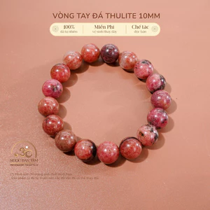 Hoả tốc - Ngọc Đan Tâm - Vòng Tay Thulite 10mm 2A - Mệnh Hoả & Mệnh Thổ