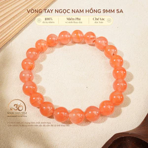 Hoả tốc - Ngọc Đan Tâm - Vòng Tay Ngọc Nam Hồng 9mm 5A - Mệnh Hỏa & Mệnh Thổ