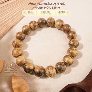 Hoả tốc - Ngọc Đan Tâm - Vòng Tay Trầm Vạn Giã Khánh Hòa 12mm - Đa Mệnh