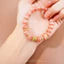 Hoả tốc - Ngọc Đan Tâm - Vòng Tay Đào Hoa Vân Mây 8mm 5A Phối Charm Đính Đá - Mệnh Thổ & Mệnh Hoả