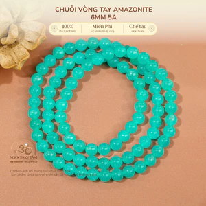 Hoả tốc - Ngọc Đan Tâm - Chuỗi Vòng Tay Amazonite 6mm 5A - Mệnh Thuỷ & Mệnh Mộc