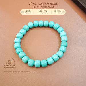Hoả tốc - Ngọc Đan Tâm - Vòng Tay Lam Ngọc Lu Thống 7mm - Mệnh Mộc & Mệnh Thuỷ