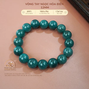 Hoả tốc - Ngọc Đan Tâm - Vòng Tay Ngọc Hòa Điền 12mm 4A - Đa Mệnh