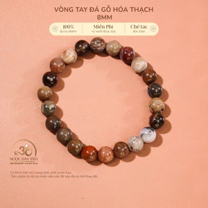 Hoả tốc - Ngọc Đan Tâm - Vòng Tay Đá Gỗ Hóa Thạch 8mm 2A - Mệnh Hoả & Mệnh Thổ