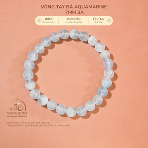 Hoả tốc - Ngọc Đan Tâm - Vòng Tay Đá Aquamarine 7mm 3A - Mệnh Thuỷ & Mệnh Mộc
